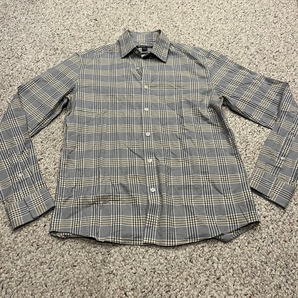Michael Kors Slim Fit Mens Long Sleeve Button Down Shirt M Preppy Casual Classic